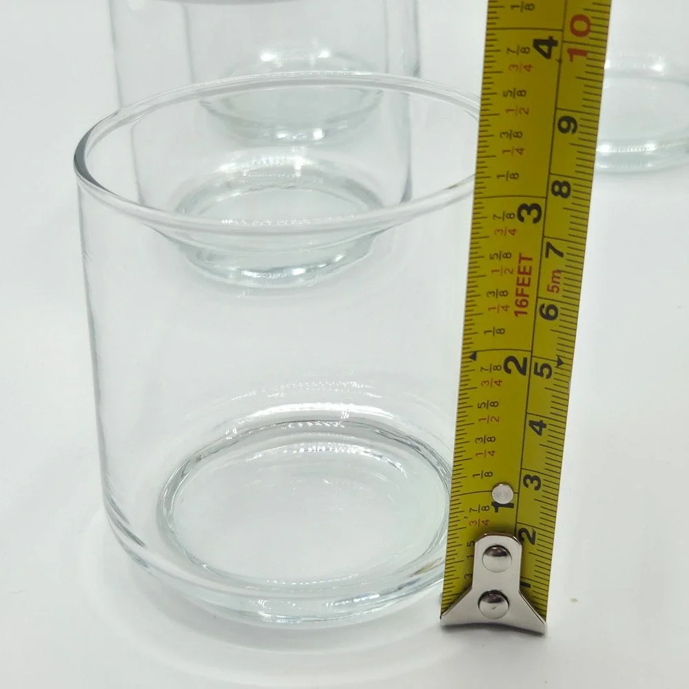 Set of 6 Clear Glass Rocks Tumblers Minimalist  Lowball Glasses 3